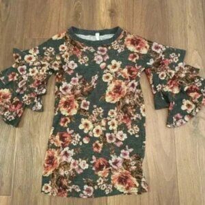 UNCLE FRANK Anthropologie Floral Print mini Dress size Small Tier Sleeve
